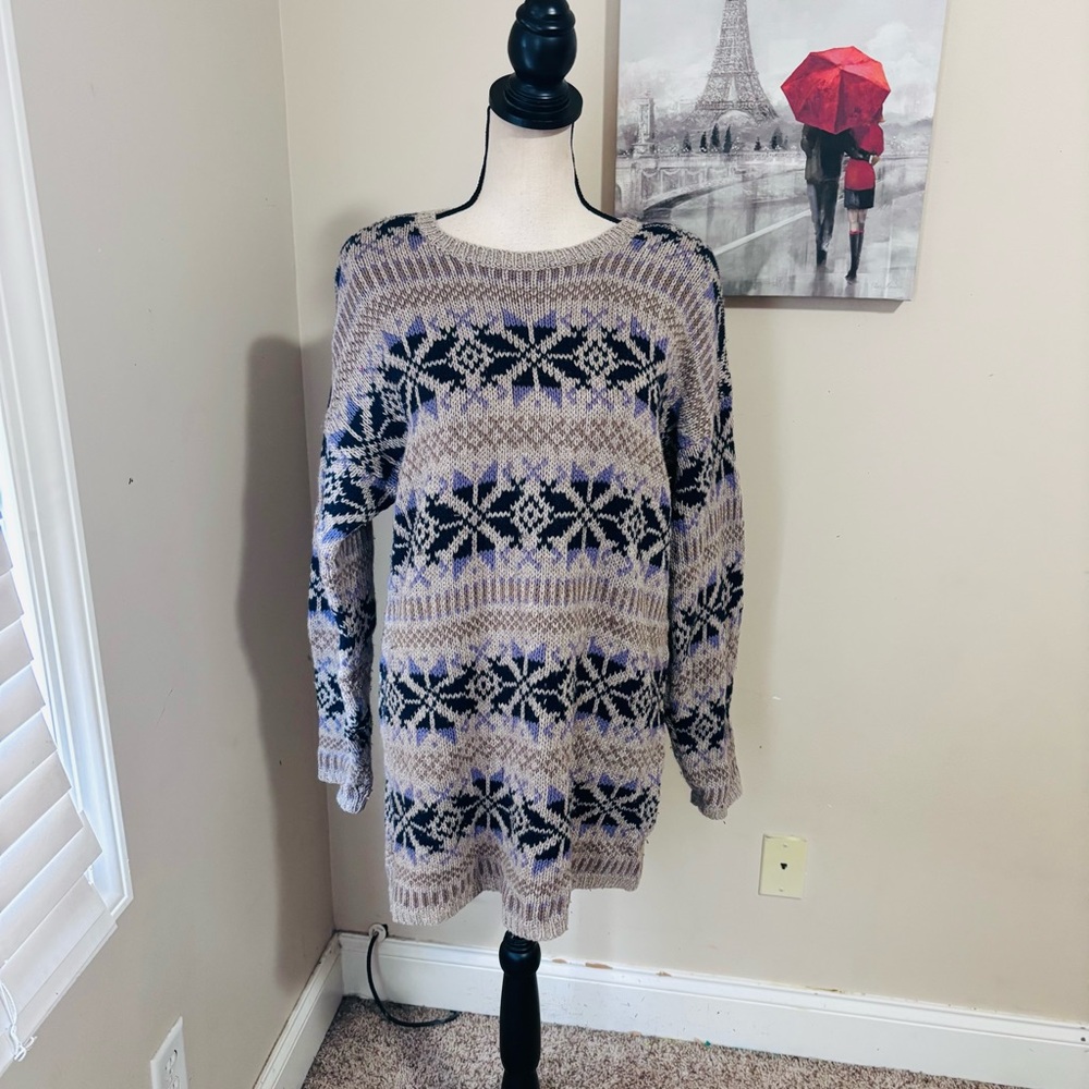 Paul Harris Nordic Vintage Knit Cozy Snowflake Sweater